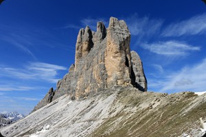 Cima Piccola and trail to the saddle