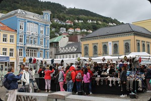 Bergen with a peek to Floibanen